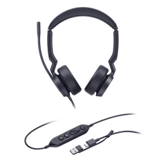 Diadema Alámbrica Yealink UH44 Dual USB-C/A Certificada con Microsoft Teams
