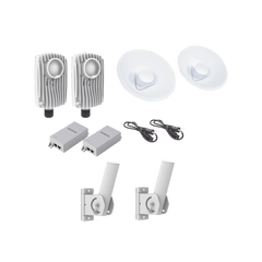Kit de 2 radios C6X con 2 antenas de (20 dBi), rango de frecuencia extendida (5.1 a 6.4 GHz),  incluye inyector POE, cable de alimentación y 2 FLEXIMOUNT-XL para alineación