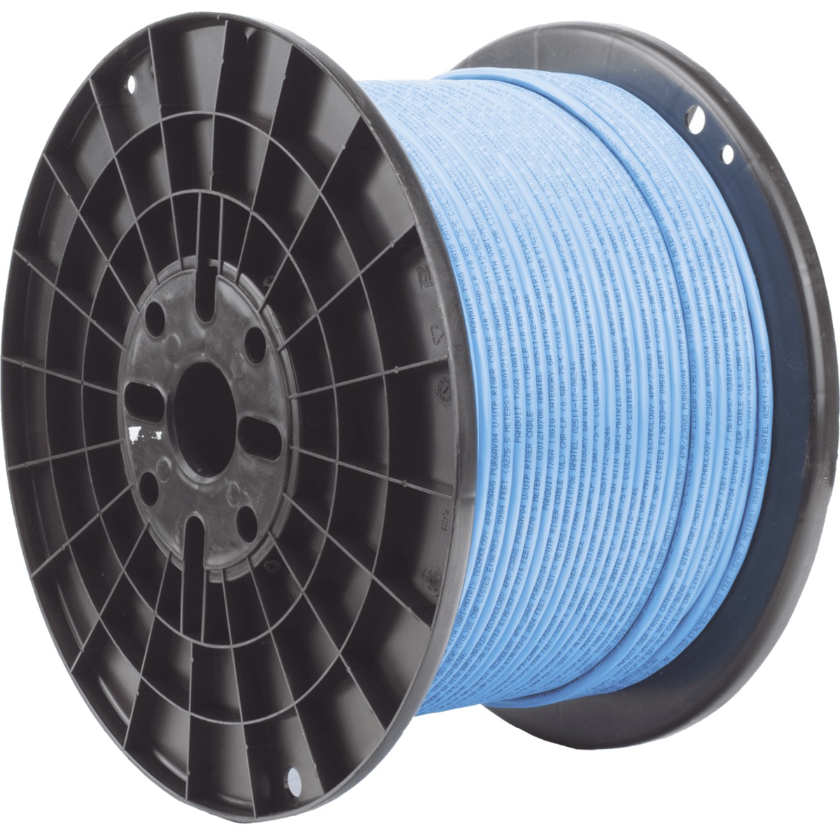 Bobina de Cable UTP de 4 Pares, TX6A™, Cat6A, 23 AWG, CMR (Riser), Color Azul, 305 Metros (1000 Pies)