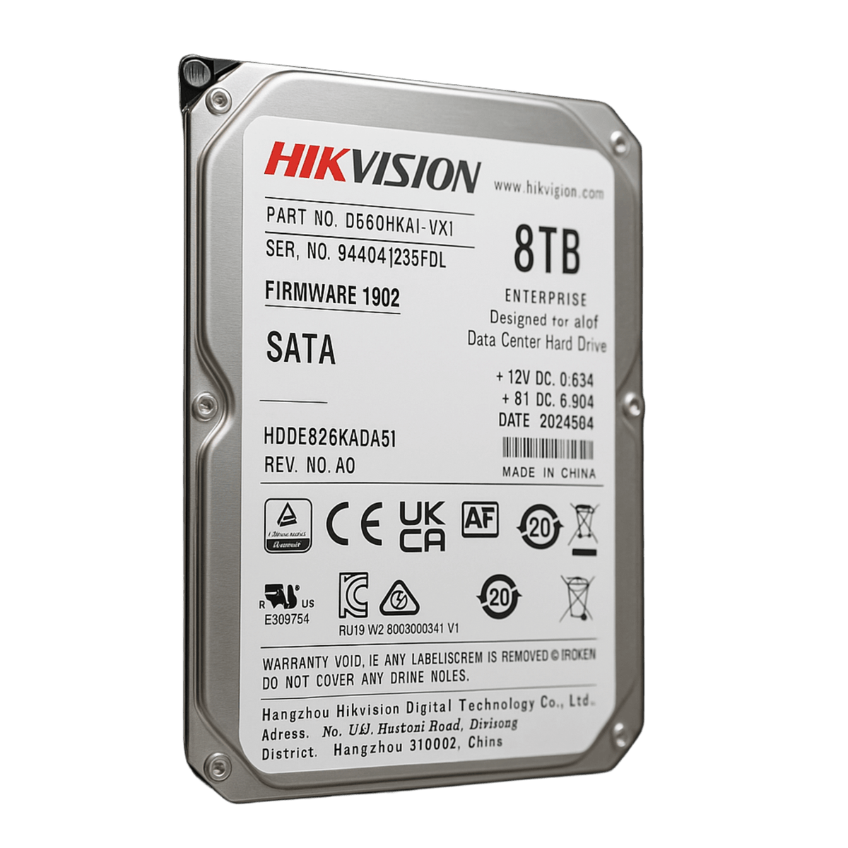 Disco Duro Empresarial / 8 TB / 7200 RPM / Interfaz SATA 6 Gb/s / Búfer de 512 MB / Diseñado para Operación 24/7 / Transferencia de 550 TB por Año