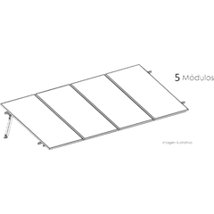 Kit Basel Sistema de Montaje Solar para 5 Módulos / Inclinación 10° / Para Módulo 645 W / Dimensiones del Módulo 2.382 m (7.8 ft) x 1.134 m (3.7 ft) / Velocidad de Viento 170 km/h /  Losa Plana Una Fila