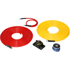 Kit Náutico de Conexión de Alimentación Premium / 6 AWG / 12 V / Un Amplificador / Hasta 6.09 m (20 ft) de Batería / Cobre OFC Puro Estañado / Disyuntor Marino 50 A IP67 / SAE J1171 / Terminales de Acero Inoxidable