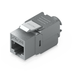 Keystone Jack Cat6A Tipo Toolless para Terminación sin Herramientas, Instalación Snap-In en Patch Panel, Paquete con 12 Piezas