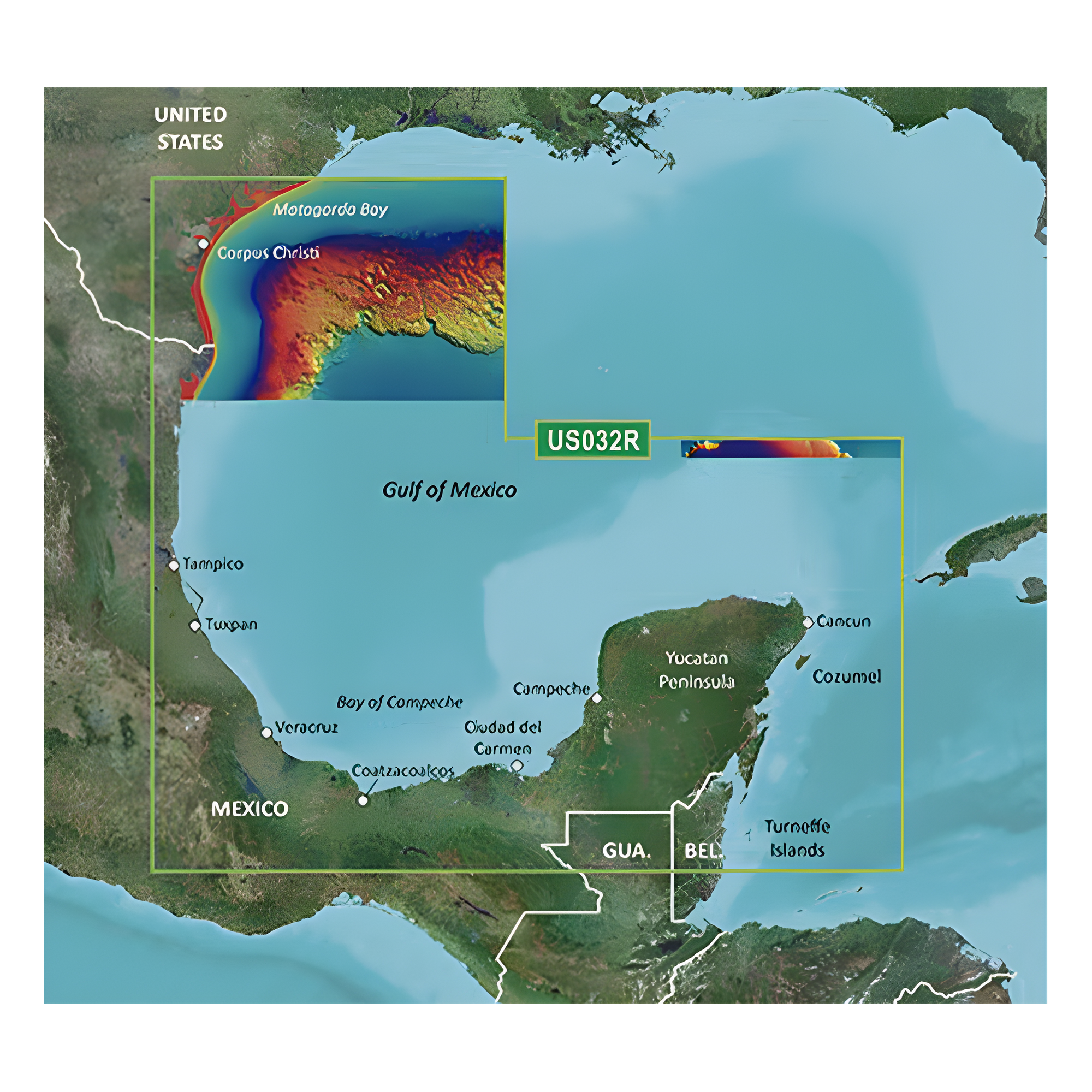Mapa VUS032R Sur del Golfo de México.