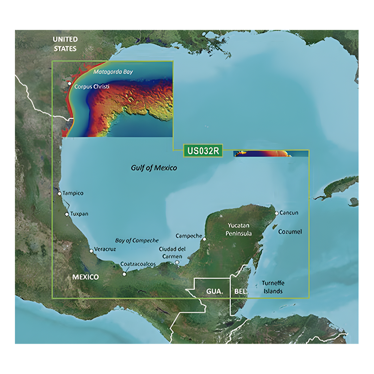 Mapa VUS032R Sur del Golfo de México.