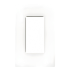 Placa de pared sin tornillos visibles de 1 espacio (1 gang), acabado satinado color Snow, para atenuadores y controles Lutron de apertura estilo designer