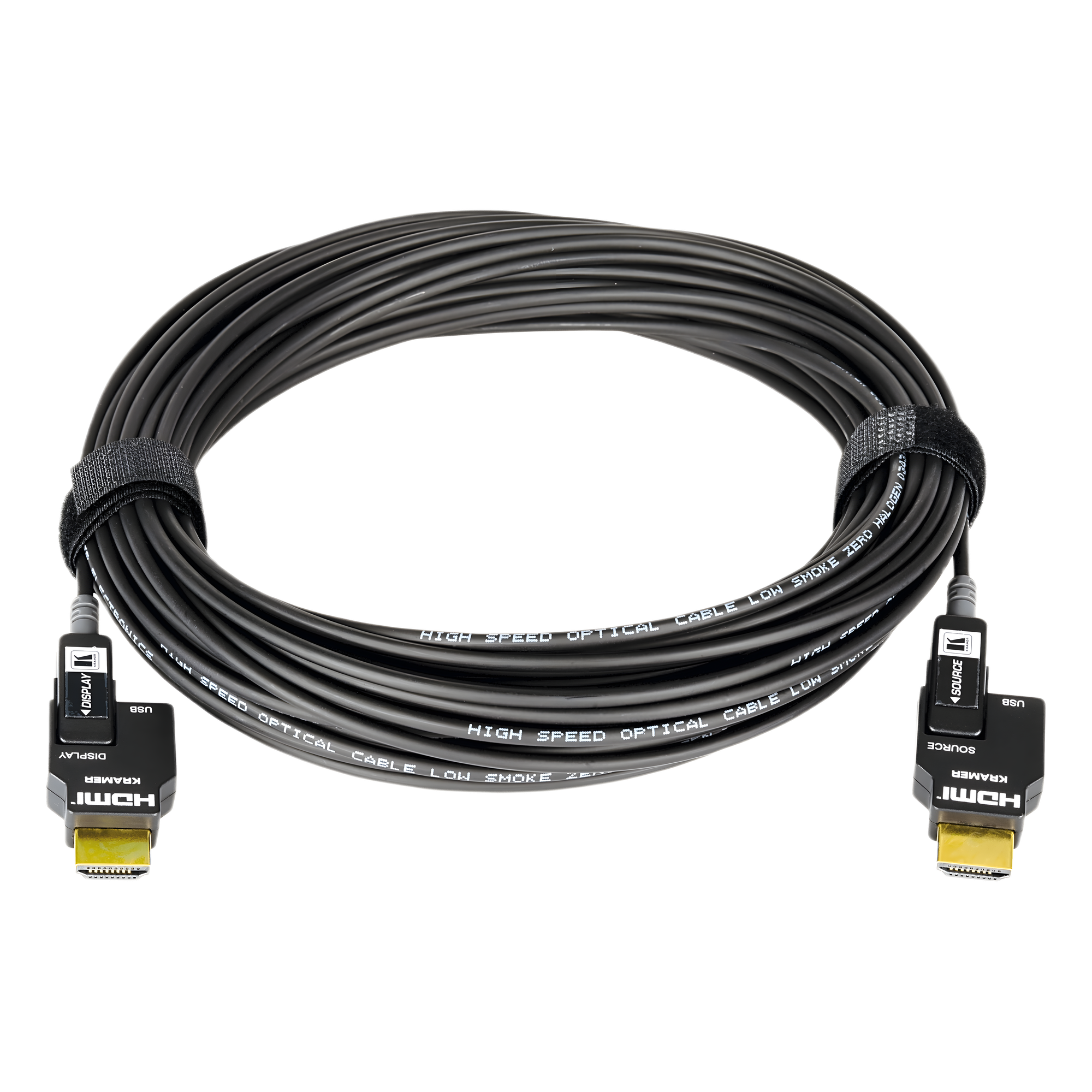 Cable Activo Óptico HDMI 4K 20 mts | 4K@60Hz 4:4:4 | 18 Gbps | Terminales Desmontables Micro-HDMI | Fibra Optica  | Libre de Halógenos LSHF | Bañado en Oro 24K