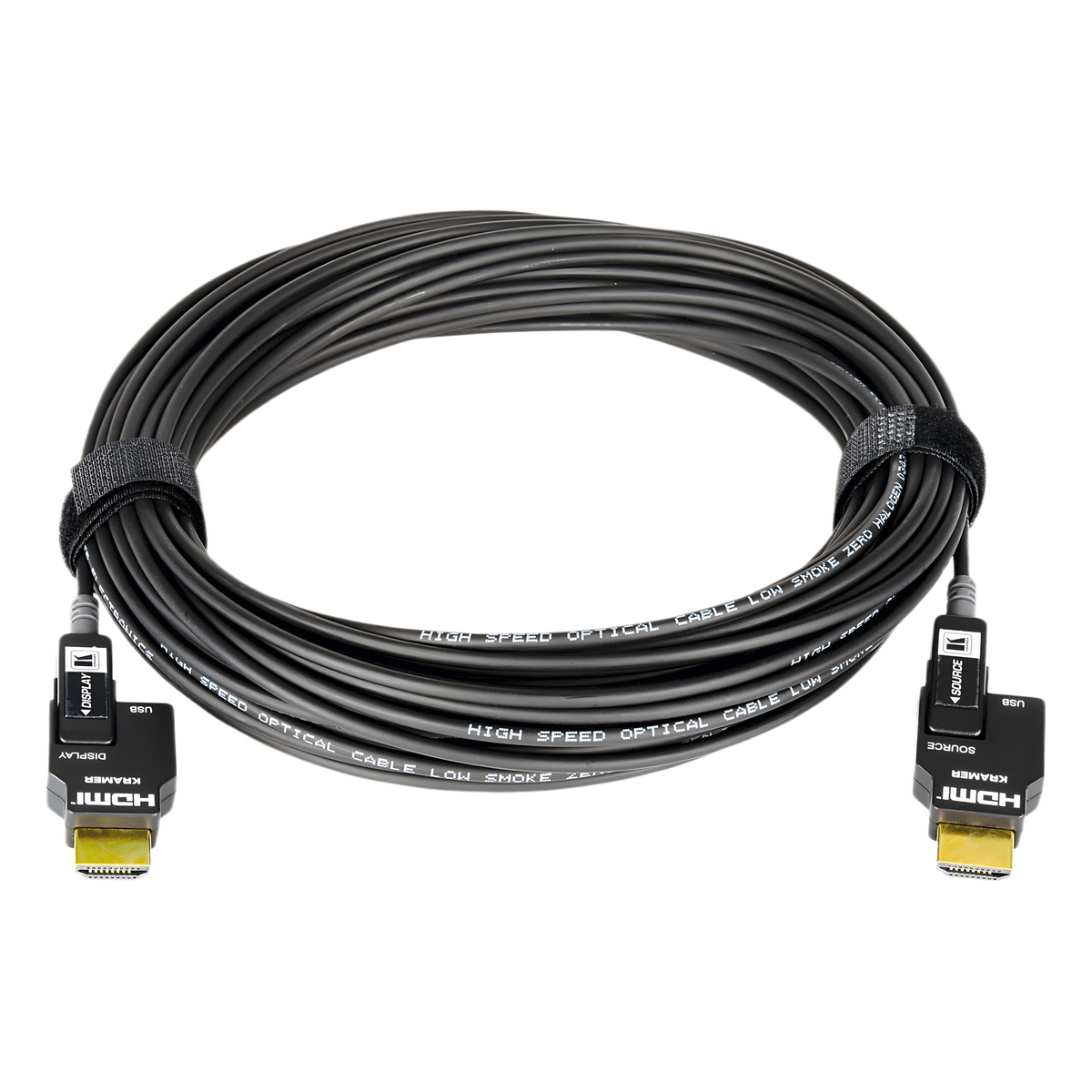 Cable Activo Óptico HDMI 4K 20 mts | 4K@60Hz 4:4:4 | 18 Gbps | Terminales Desmontables Micro-HDMI | Fibra Optica  | Libre de Halógenos LSHF | Bañado en Oro 24K