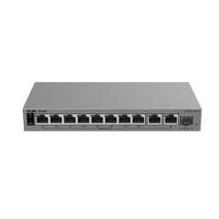Switch Layer 2 Smart Cloud-Managed / 11 Puertos Gigabit / 8 Puertos PoE+ IEEE 802.3af/at 70 W / 1 Puerto SFP Uplink / Protección 6 kV / Gabinete Metálico Fanless / Gestión Cloud de por Vida / Modo CCTV de Un Clic
