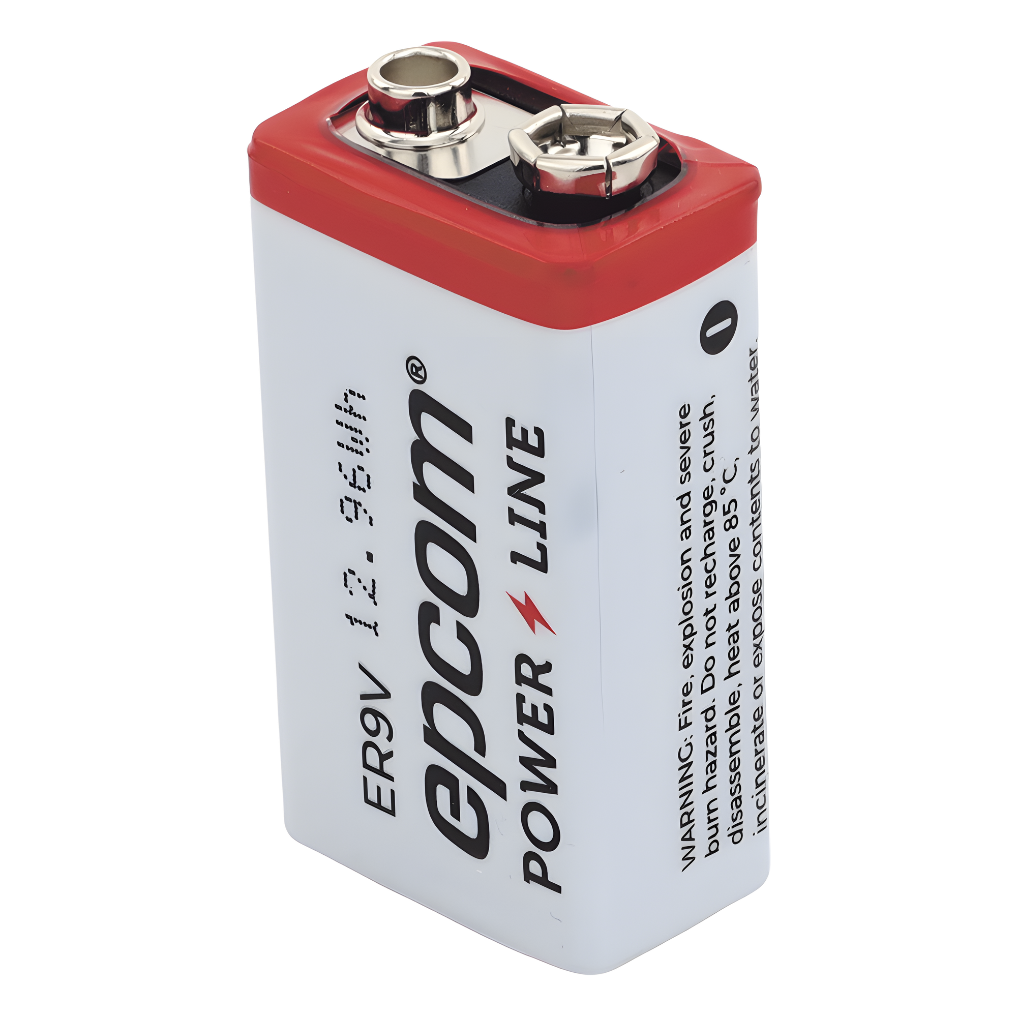 Batería de Litio 9V / 1200 mAh / Cloruro de Tionilo / No Recargable / Operación -60°C a +85°C / Acero Inoxidable
