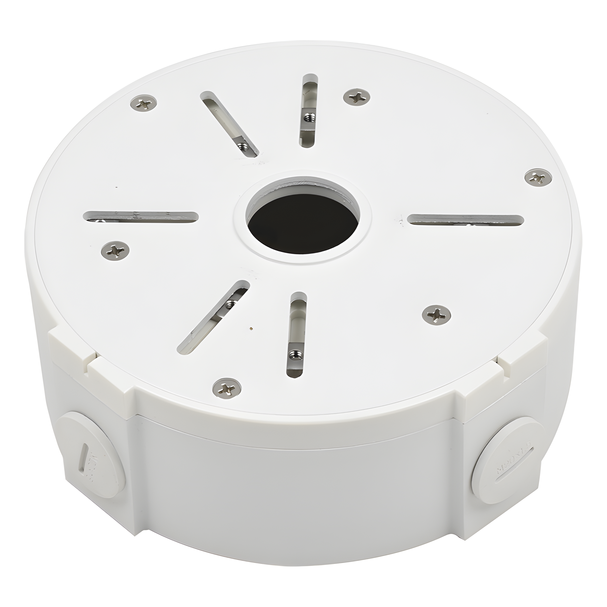 Caja de Conexiones Universal / Uso en Interior / Fabricada en Metal / Color Blanco / Uso en Bala - Domo - Turret / Conexión 3/4