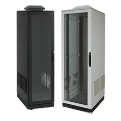 Gabinete de Telecomunicaciones ProLine V/D, 700 mm de Ancho, 800 mm de Profundidad, Ventilador Tipo 1 / Filtro 600 CFM, 42 UR, Color Gris Claro