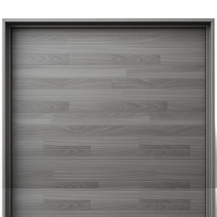 Seccion para puerta de Garage / Acabado laminado PREMIUM / Panel de 18" / Color gris / 8 pies Ancho / Estilo Americana.