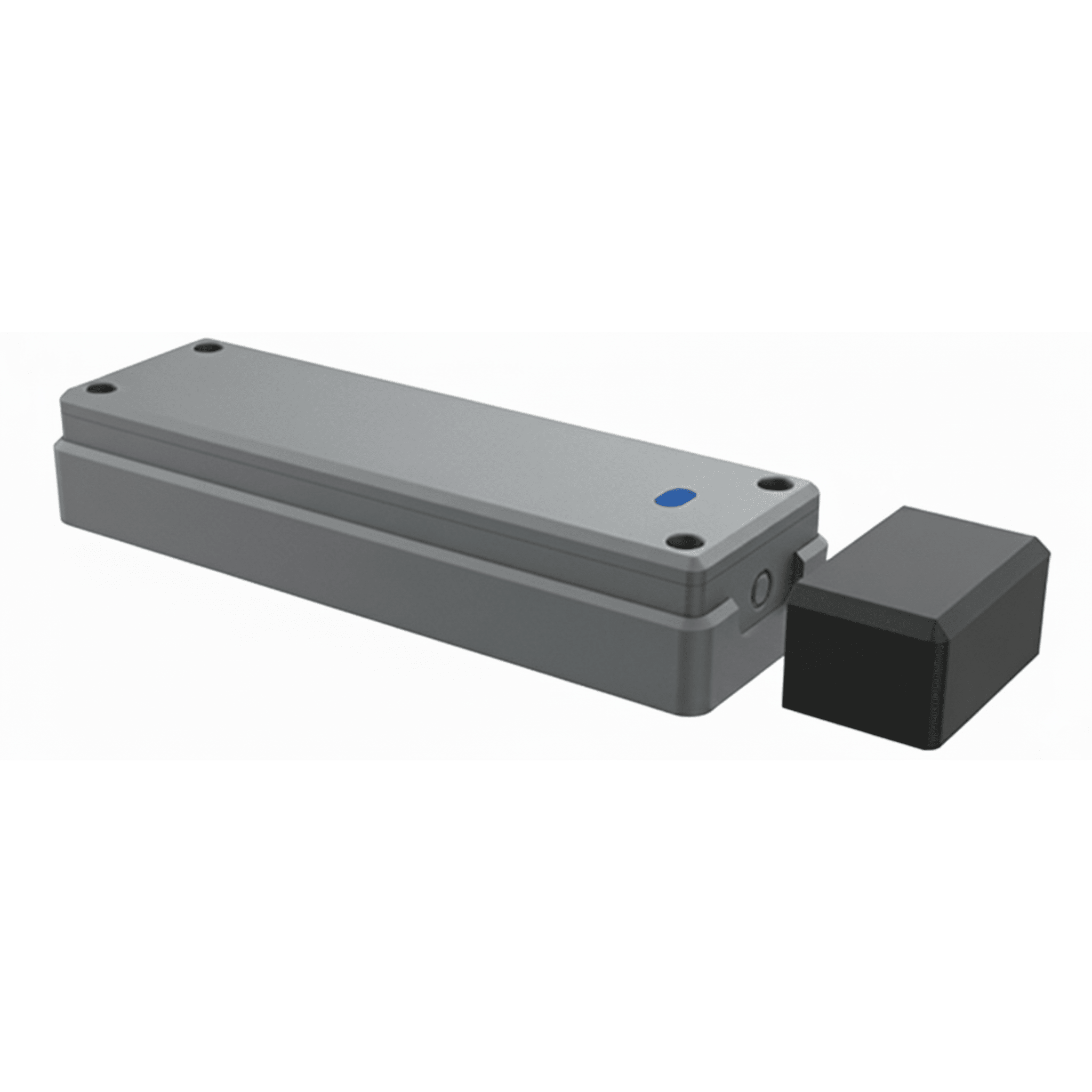 Sensor de Puerta Peatonal Inalámbrico / Tecnología Trio-Frequency Anti Interferencias / Alcance Magnético 25 mm / Batería 3.6V 2600mAh / Vida Útil 2 Años / Compatible con Puertas Seccionales y Batientes / Sensor H