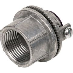 Conector Myers de Zinc  1 1/2" con Tornillo para Puesta a Tierra.