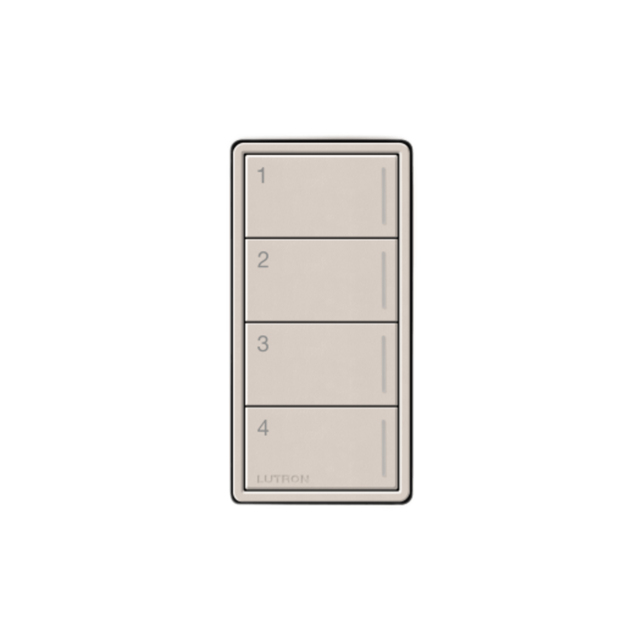 Botonera Sunnata de 4 botones para caja de pared, retroiluminada y grabable, RadioRA 3, color Taupe