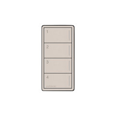 Botonera Sunnata de 4 botones para caja de pared, retroiluminada y grabable, RadioRA 3, color Taupe