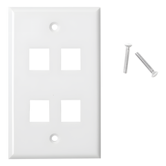 Placa de Pared de 4 Puertos, Keystone, Color Blanco