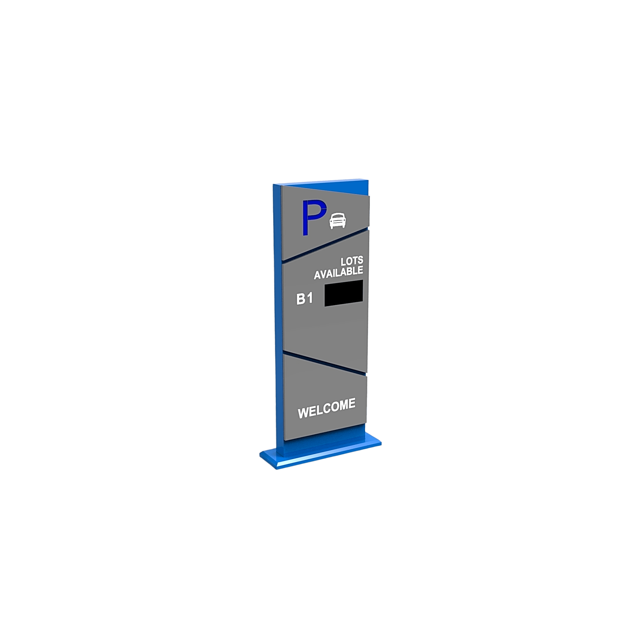 Pantalla Principal de Guía de Estacionamiento / 1 Módulo / Mensaje de Bienvenida / Uso con Aplicación de Guía de Estacionamiento