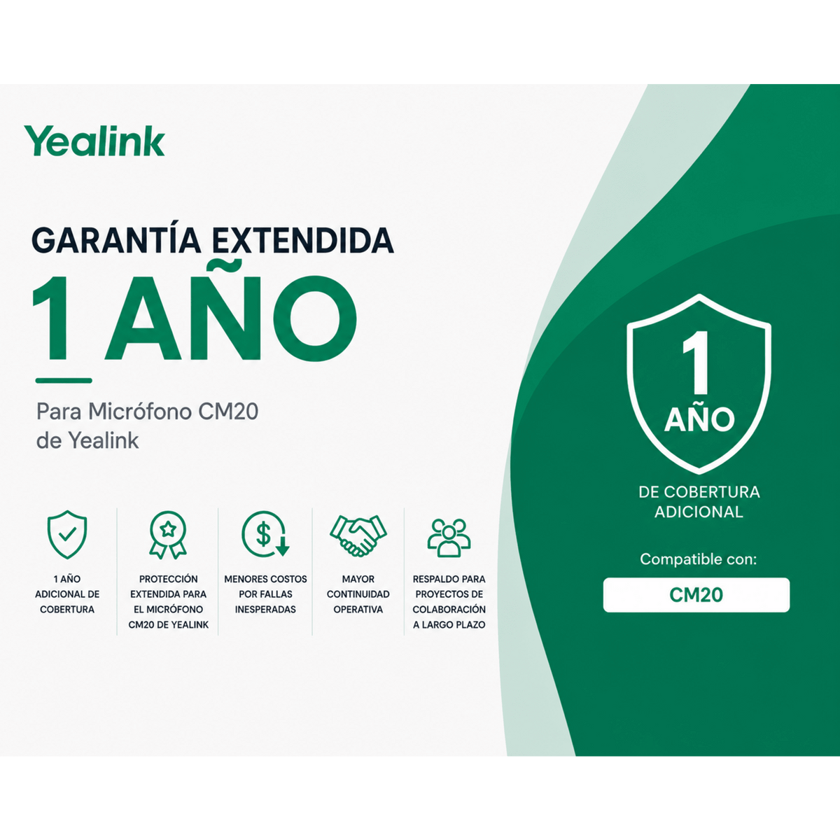 Garantia Extendida de 1 Año para Microfonos CM20 de Yealink