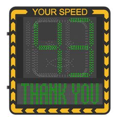 Pantalla LED de Señalización de Velocidad por Radar / Detección de Velocidad en Tiempo Real / Rango de Detección de 100 m / Hasta 32 Objetivos Detectados / Pantalla LED de Alta Visibilidad / Instalación en Carril o Later