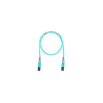 Jumper de Fibra Optica Multimodo 50/125 OM4, LC-LC Duplex, OFNR (Riser), Color Aqua, 8 ft
