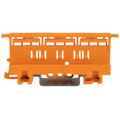 Adaptador de Fijación Serie 221 / 6 mm² / Para Montaje Sobre Carril DIN-35 y Montaje Atornillado / Color Naranja / Aislamiento Poliamida / Clase de Inflamabilidad UL 94 V0