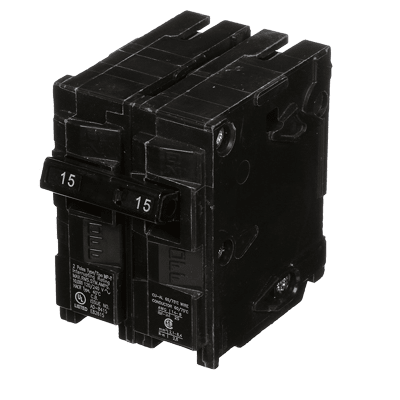 Interruptor automático enchufable tipo QP 2 polos, 15 amp