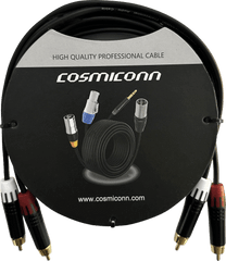 Cable 2 RCA x 2 RCA, conectores negros, con diferenciador de blanco y rojo (2x MT380-RD - 2x MT380-WH), length 3m