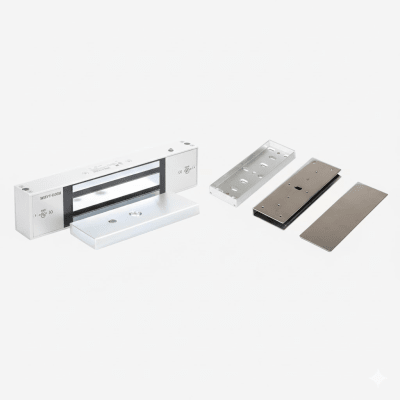 Kit Para Control de Acceso Incluye Chapa Magnética de 1200 Lbs / Montaje En "U" Para Puerta de Cristal /  Uso Interior