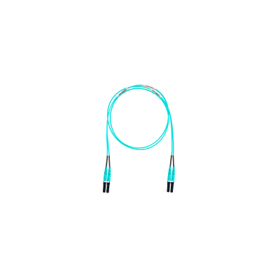 Jumper de Fibra Óptica Multimodo 50/125 OM4, LC-LC Duplex, OFNR (Riser), Color Aqua, 6 Metros