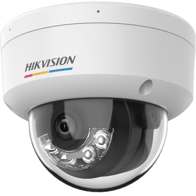 [Dual Light + ColorVu] Domo IP 2 Megapixel / Lente 2.8 mm / 30 mts IR + 30 mts Luz Blanca / Micrófono Integrado / ACUSENSE Lite / Exterior IP67 / IK08 / dWDR / PoE / Micro SD