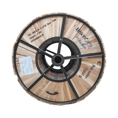 Carrete de 4 Km Fibra Óptica Aerea Figura 8 Armada Antirroedor G.652D, Monomodo de 6 Hilos, Exterior,  Span 120