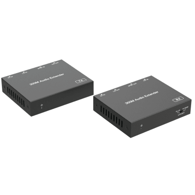 Extensor de Audio | Digital Óptico y Analógico | Transmisión hasta 300 m | Soporte 48/96/192 kHz | Selección de salida en receptor | Función POC bidireccional | Plug-and-Play | Ideal para HDTV, AVR y sistemas multizona