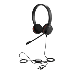 Jabra Evolve 20 DUO con Conexión USB C/A, Micrófono con Cancelación de Ruido de Ultima Generación, Configuración Plug and Play (4999-823-169)