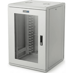 Gabinete Rackeable / 18 Unidades / 19 Pulgadas / Puerta de Cristal / Capacidad de Carga 750 Kg / Dimensiones 600x605x930 mm (23.6x23.8x36.6 in)