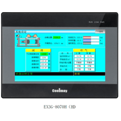 HMI EX3G-8070H-24MR-485P / Pantalla Táctil 7 Pulgadas 800x480 Píxeles / 12 Entradas Digitales / 12 Salidas Digitales / Relay / RS232 + RS485 / USB Data Saving / VCOOL / Software GX Works2 / All-in-One