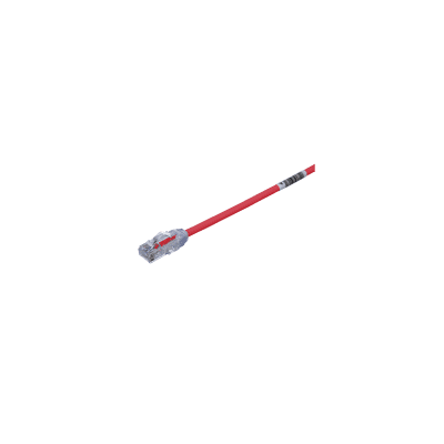 Cable de Parcheo UTP Cat6A, CM/LSZH, Diámetro Reducido (28AWG), Color Rojo, 15ft