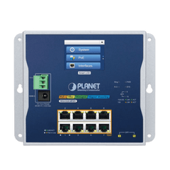 Switch Industrial Flat-Type 8 Puertos Gigabit C/PoE 802.3at, 2 Puertos SFP, LCD
