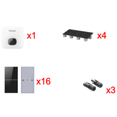 Kit Solar Interconexion  / 10kW  220Vca / Inversor GROWATT / Montaje Incluido