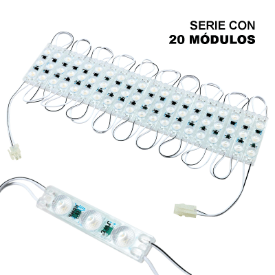Módulo LED Resistente a Intemperie / 4500 Lúmenes / 110V / Luz Cálida 2 700 K / Hasta 20 Módulos en Serie / No Requiere Transformador.