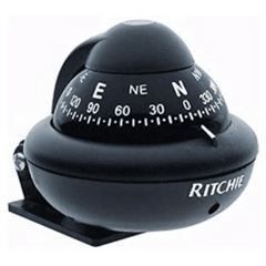 Brújula Magnética RitchieSport Compass color negro / 2 Pulgadas (51 mm) Dial Directo / Alta Visibilidad / Iluminación Nocturna Verde Interna / Montaje Reversible 300 Grados / Compensadores Internos / Construcción Composite Alta
