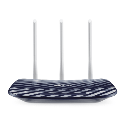 Router Inalámbrico doble banda AC, 2.4 GHz y 5 GHz Hasta 733 Mbps, 3 antenas externas omnidireccional, 4 Puertos LAN 10/100 Mbps, 1 Puerto WAN 10/100 Mbps