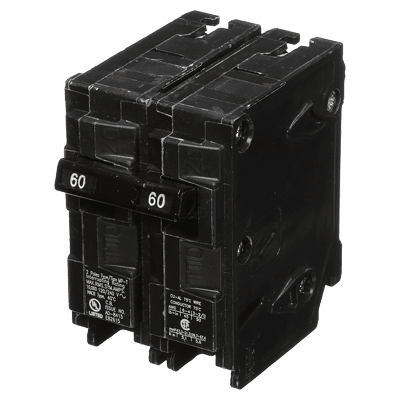 Interruptor automático enchufable tipo QP 2 polos, 60 amp