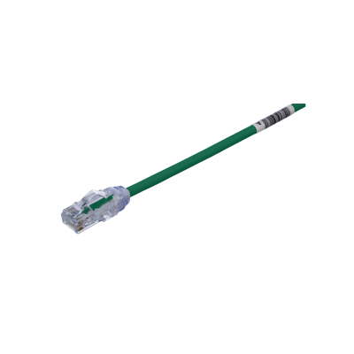 Cable de Parcheo UTP Cat6A, CM/LSZH, Diámetro Reducido (28AWG), Color Verde, 10ft