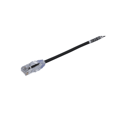 Cable de Parcheo UTP Cat6A, CM/LSZH, Diámetro Reducido (28AWG), Color Negro, 0.5 m.
