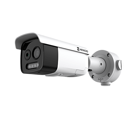 Cámara Bullet Bi-espectro Térmica y Óptica/ 256×192 Térmico + 5MP Óptico / IA para Detección Humana y Vehicular / Medición Temperatura -20°C a 150°C / Detección Fuego y Fumadores / IP67