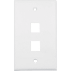 Placa de Pared (Face Plate) / 2 Puertos / Color Blanco / Caja con 20 Piezas / ABS