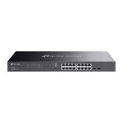 Switch Omada SDN Administrable / 16 puertos Gigabit y 2 puertos SFP / Funciones sFlow, QinQ y QoS / Administración centralizada OMADA