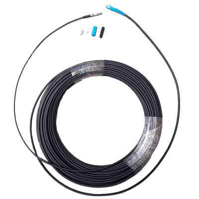 Rollo de Fibra Óptica Drop Redonda G657A2 Monomodo Simplex de 100 Metros con Conectores SC/UPC-SC/UPC para Instalaciones Aéreas o a la Intemperie